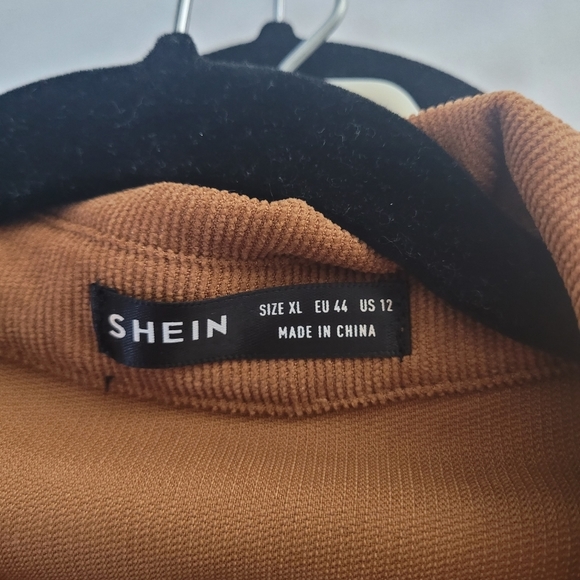 Shein Corduroy Camel Shacket/Cardigan - Picture 2 of 3